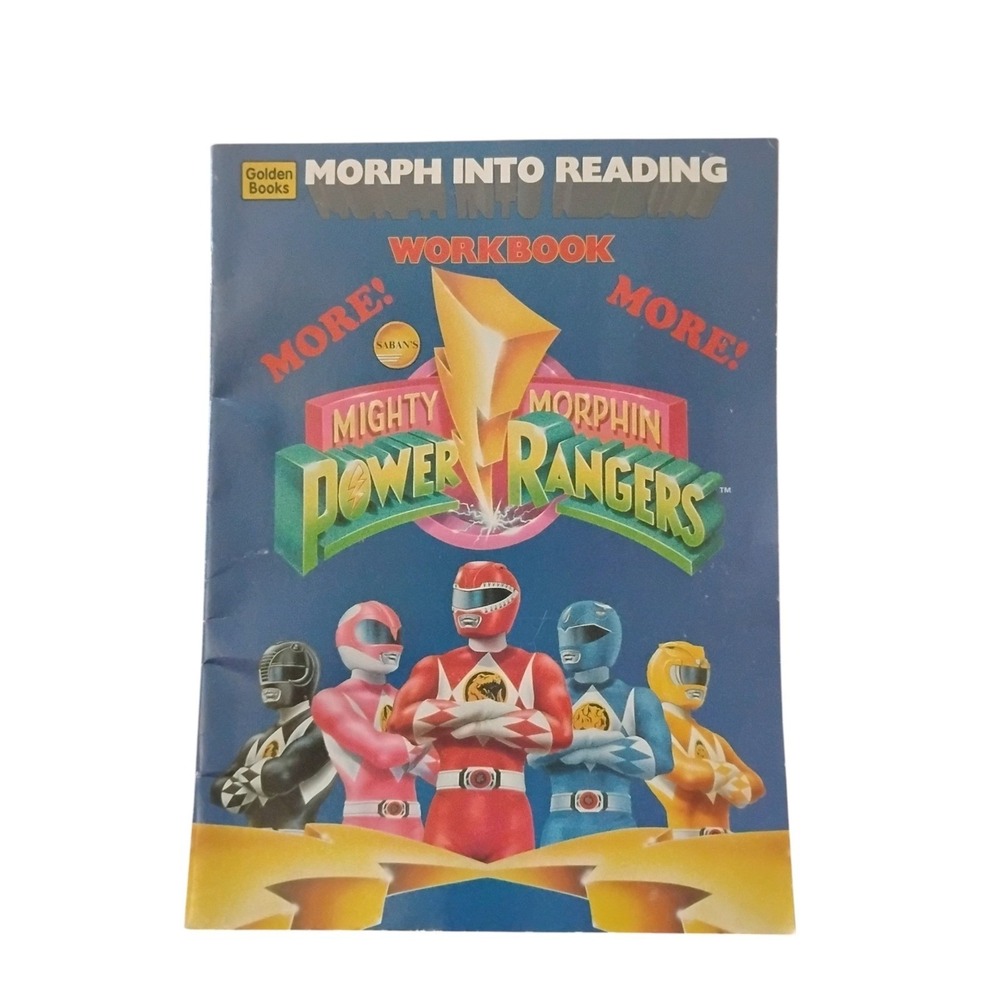 Vintage Mighty Morphin Power Rangers Golden Books Morph Into Reading Workbook